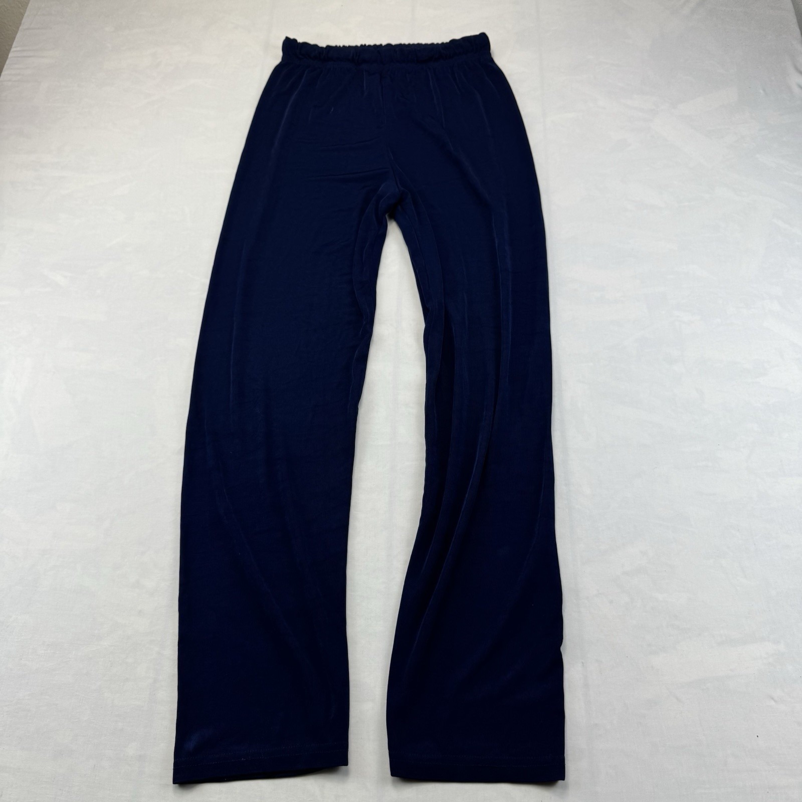 Vintage Womens Small Blue Pull On Pants High Rise Elastic Waist Usa